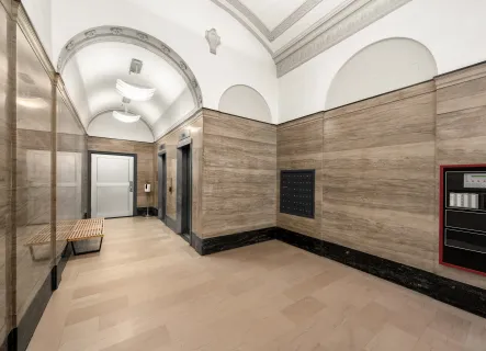 a view of a hallway with entryway