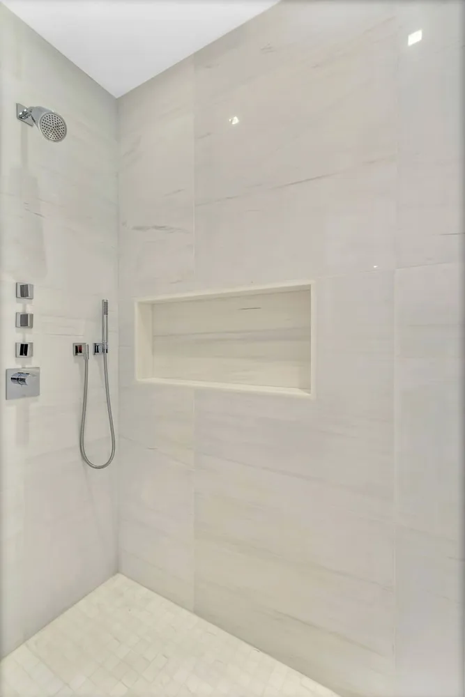 a bathroom with a shower