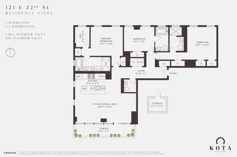 $4,850,000 | 121 East 22nd Street, Unit N1702 | Gramercy