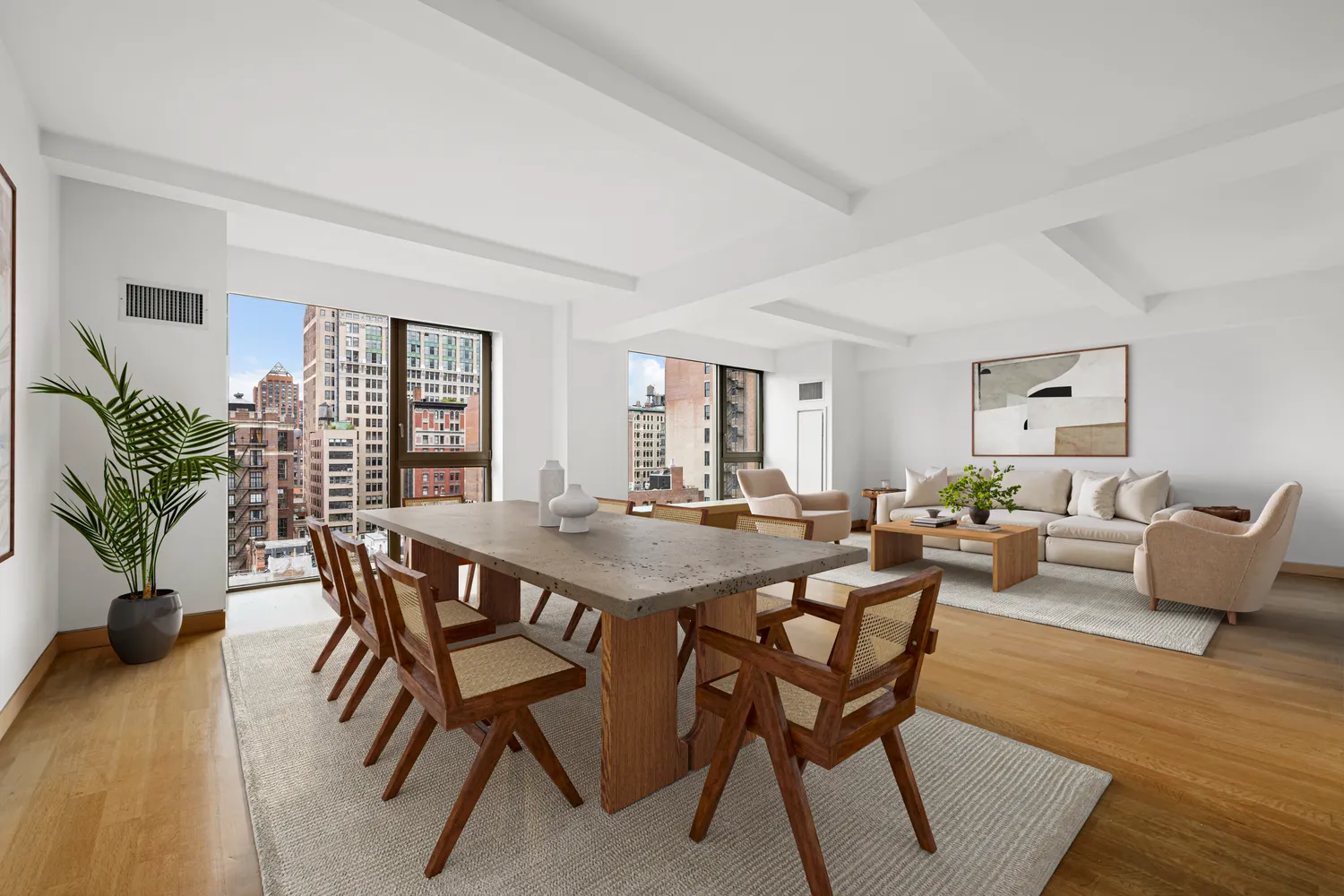 a view of a livingroom and dining room