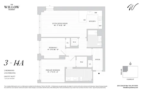 $2,450,000 | 201 East 23rd Street, Unit 14A | Gramercy