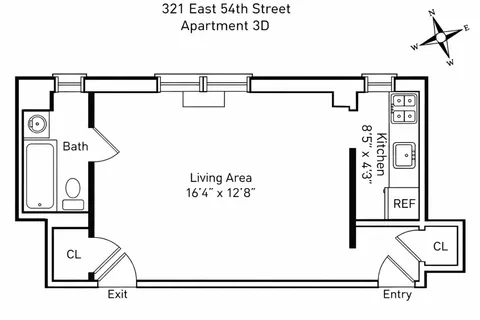 $330,000 | 321 East 54th Street, Unit 3D | Sutton Place
