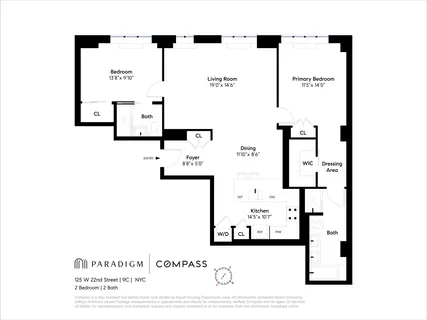 $1,990,000 | 125 West 22nd Street, Unit 9C | Chelsea