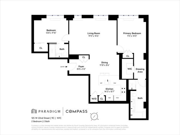$1,990,000 | 125 West 22nd Street, Unit 9C | Chelsea