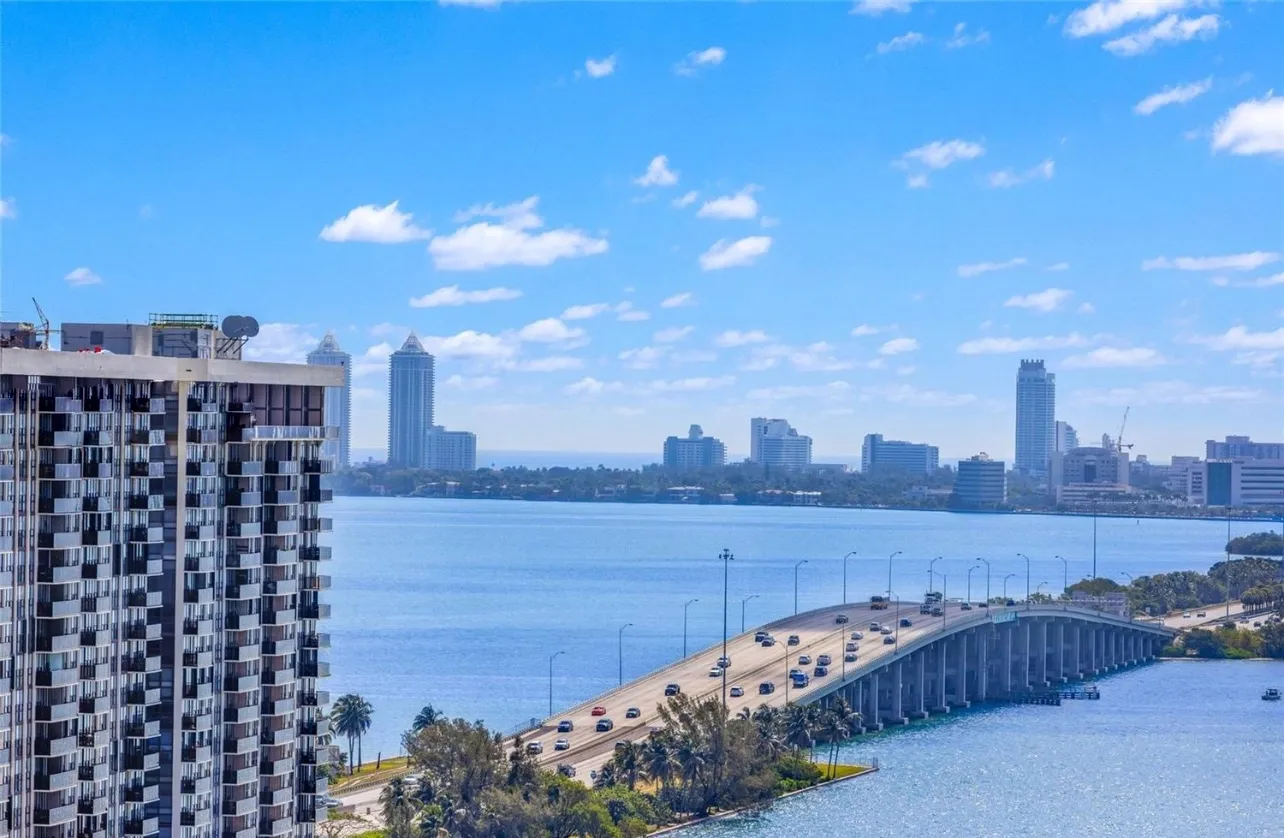 a view of a city with tall buildings