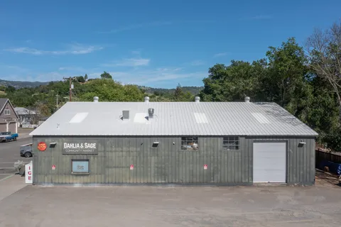 an aerial view of a house with a space