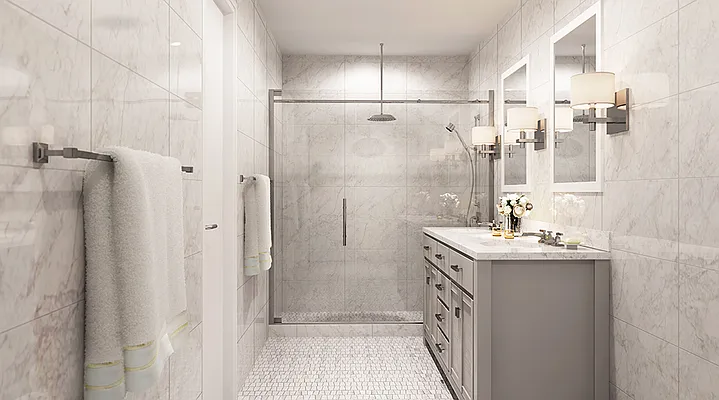 320 West 115th Street, Unit 4 Manhattan, NY 10026 - Photo 5 of 12 a bathroom with a sink a toilet and shower