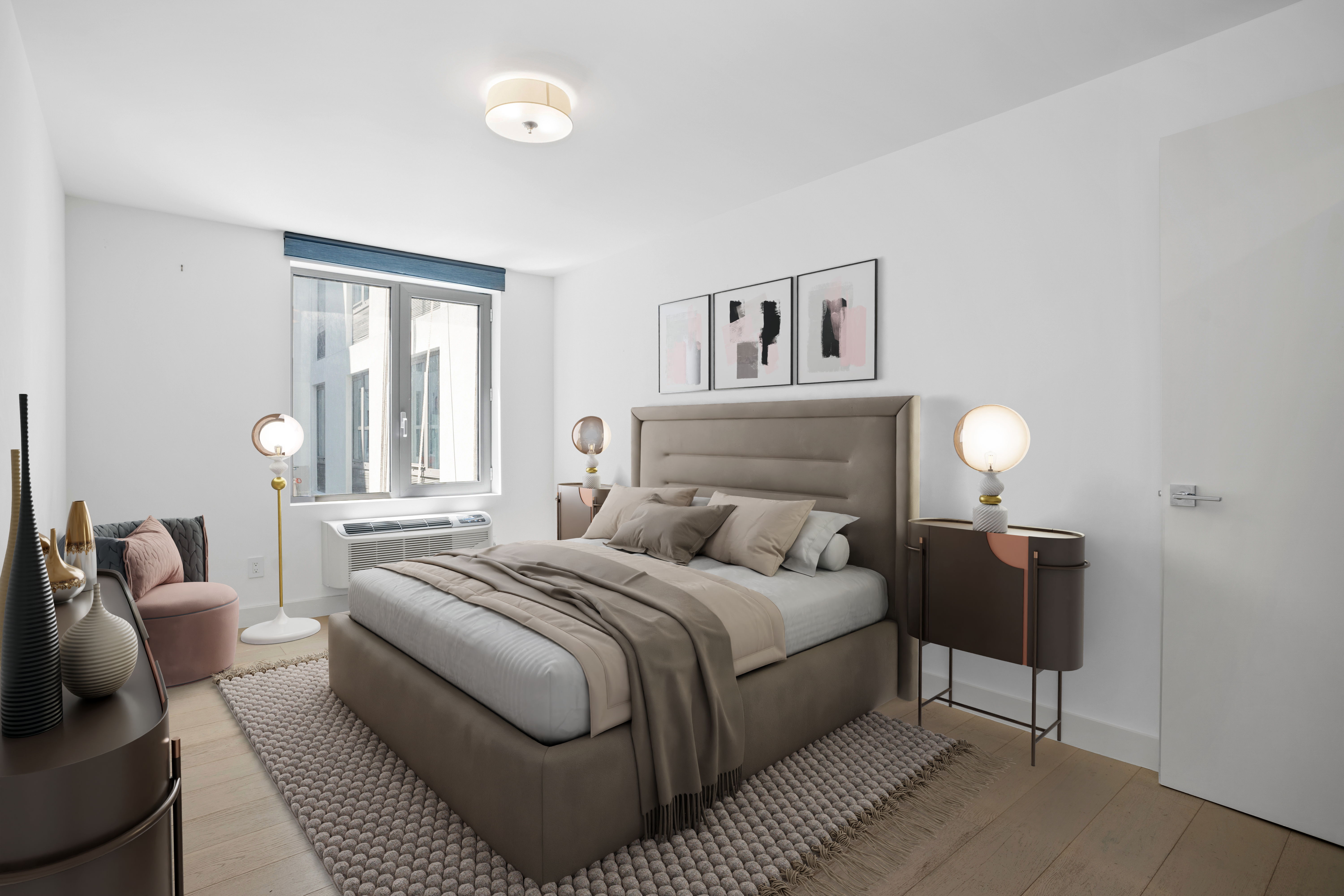 2128 Ocean Avenue, Unit 6E Brooklyn, NY 11229 - Photo 3 of 7 a bedroom with a bed and wooden floor