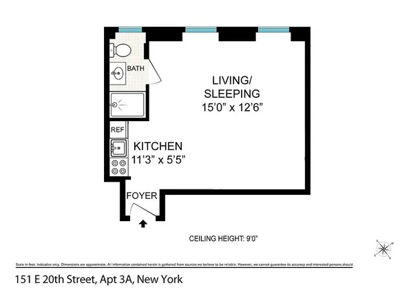 $3,300 | 151 East 20th Street, Unit 3A | Gramercy