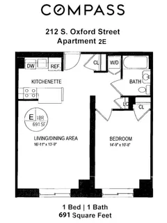 $499,500 | 212 South Oxford Street, Unit 2E | Fort Greene