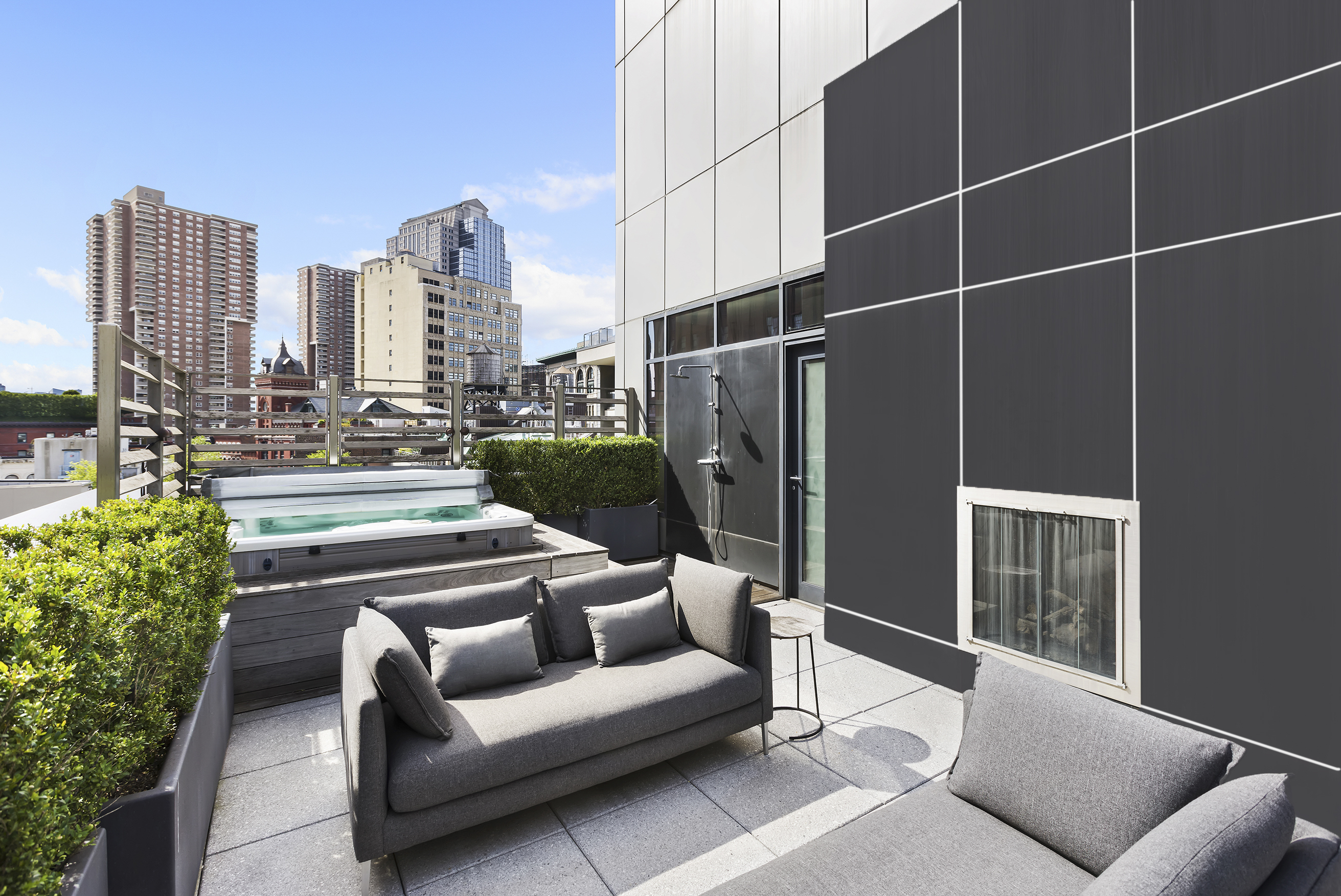 34 Leonard Street, Unit PH Manhattan, NY 10013 - Photo 20 of 30 a view of a balcony with furniture