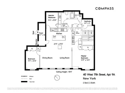 $2,650,000 | 40 West 17th Street, Unit 9A | Flatiron