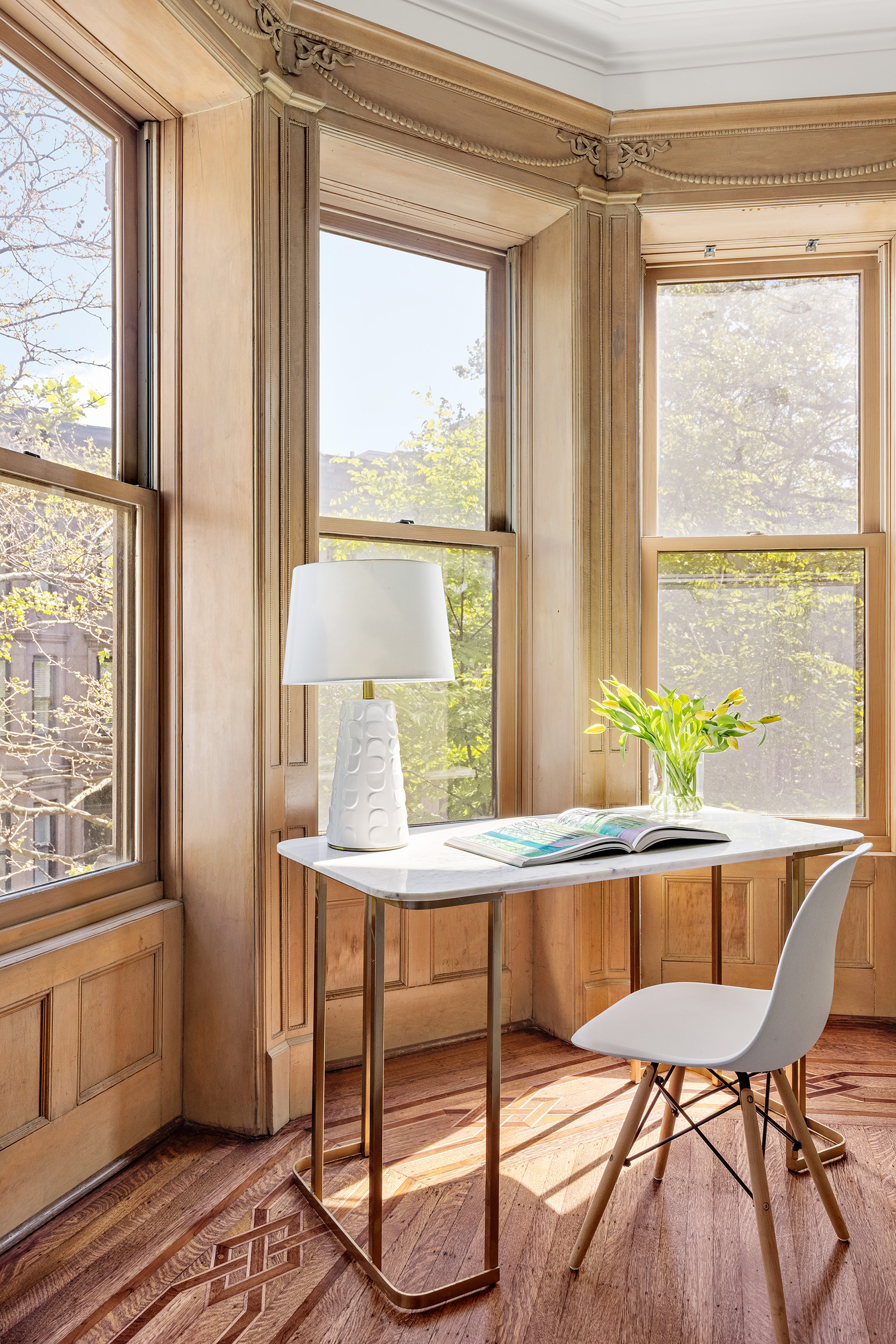 608 2nd Street Brooklyn, NY 11215 - Photo 22 of 34 a view of a dining room with furniture window and wooden floor