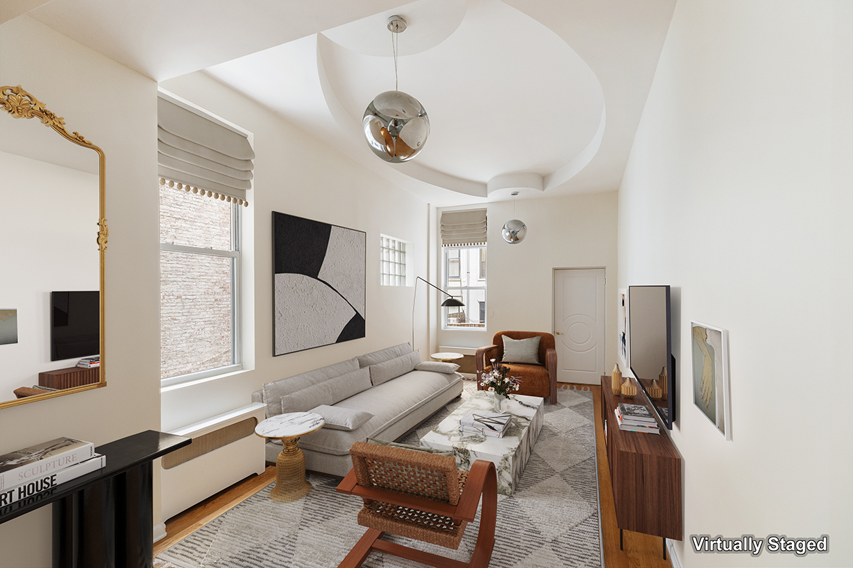 23 East 81st Street, Unit 1 Manhattan, NY 10028 - Photo 8 of 23 a living room with furniture a flat screen tv and a window