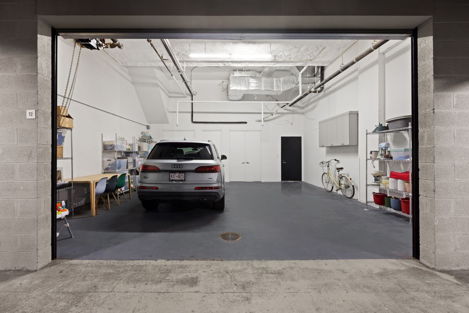 a car parked in garage