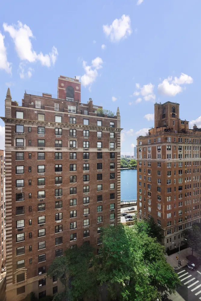 a view of a building and a street