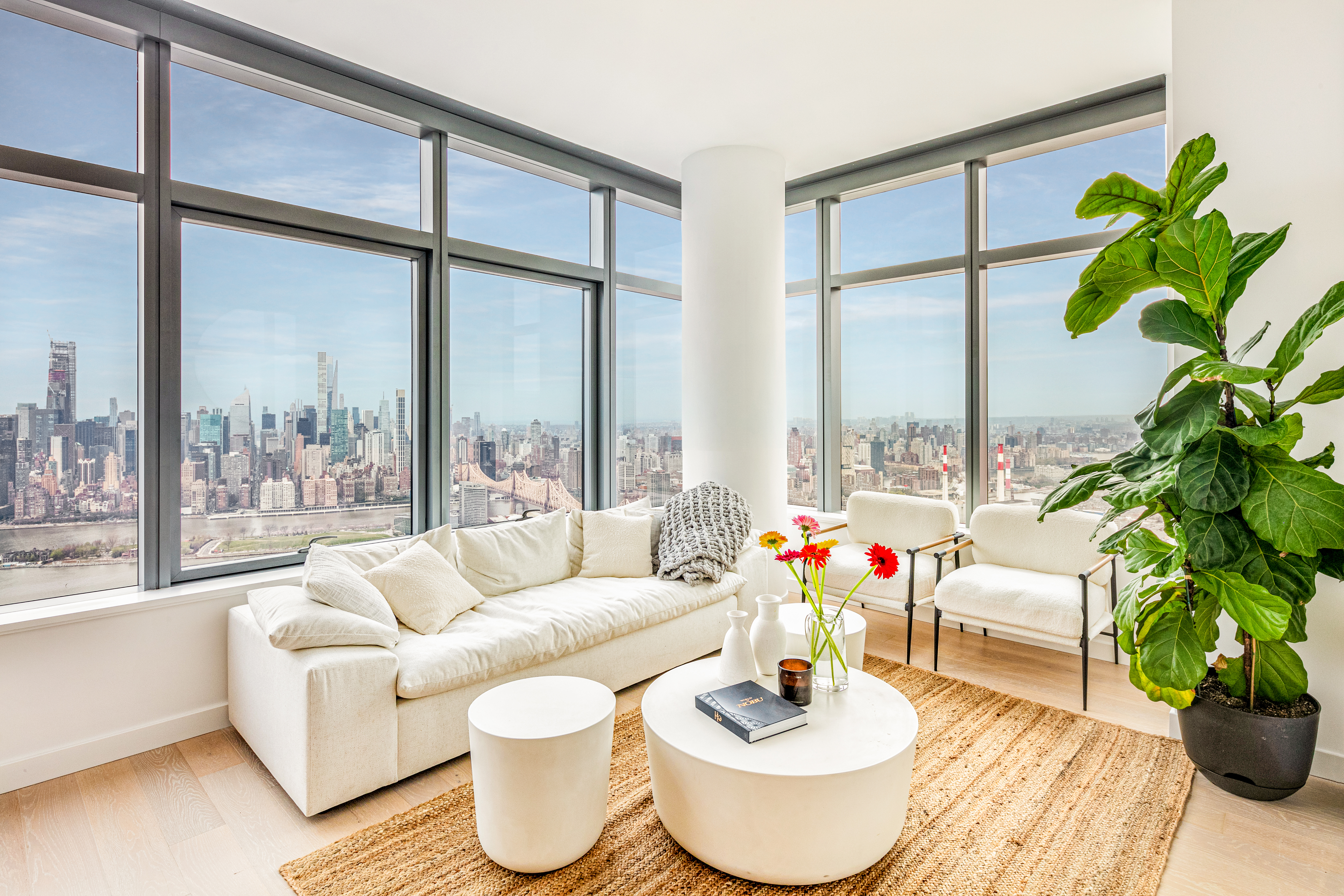 45-3 Ct Square West, Unit PH202 Queens, NY 11101 - Photo 3 of 12 a living room with furniture and a potted plant