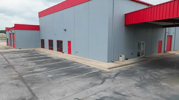 a view of a city street from a building