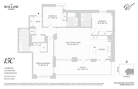 $4,620,000 | 201 East 23rd Street, Unit 15C | Gramercy