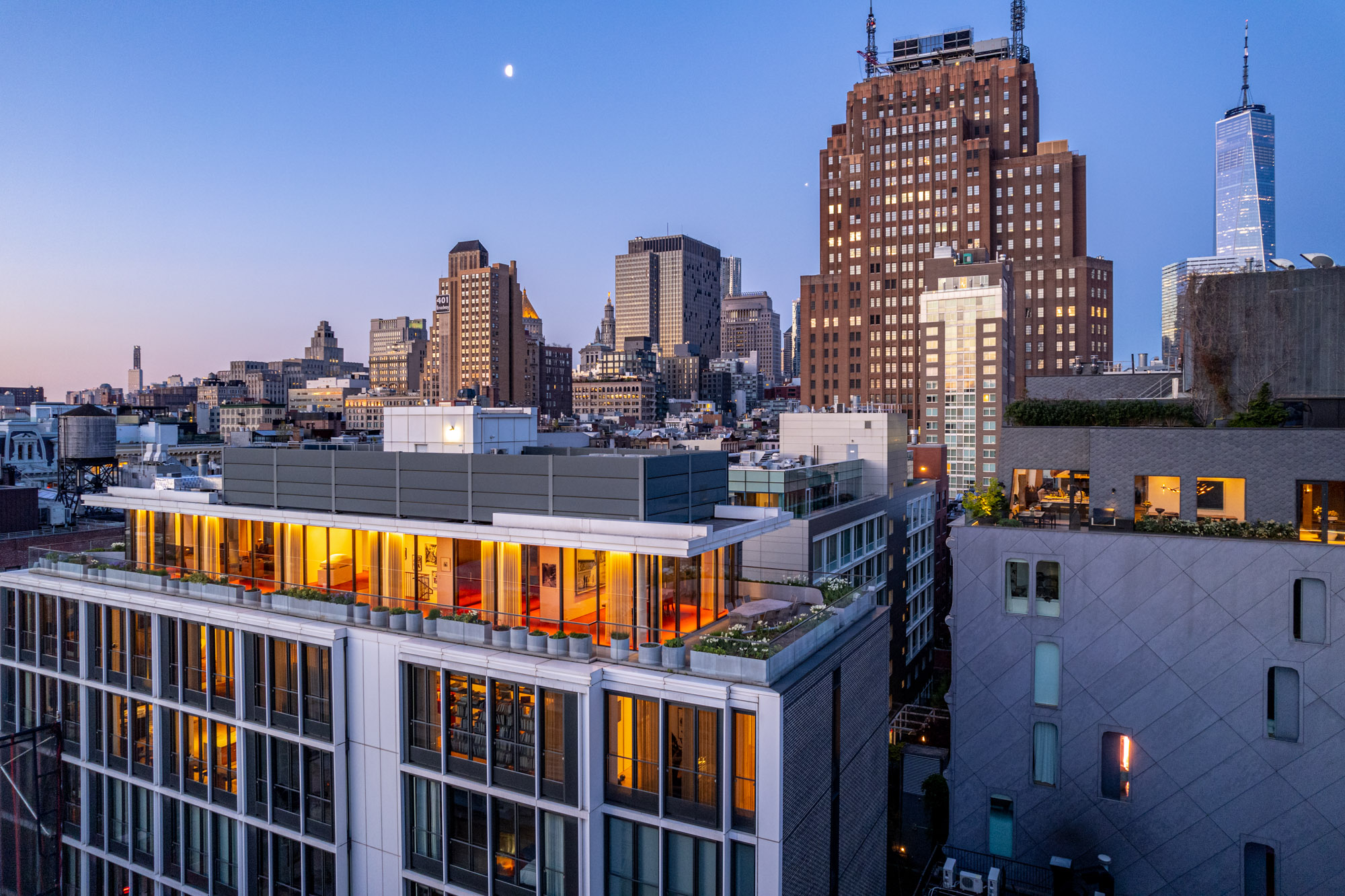27 Wooster Street, Unit PH Manhattan, NY 10013 - Photo 29 of 34 a view of swimming pool with outdoor seating and city view