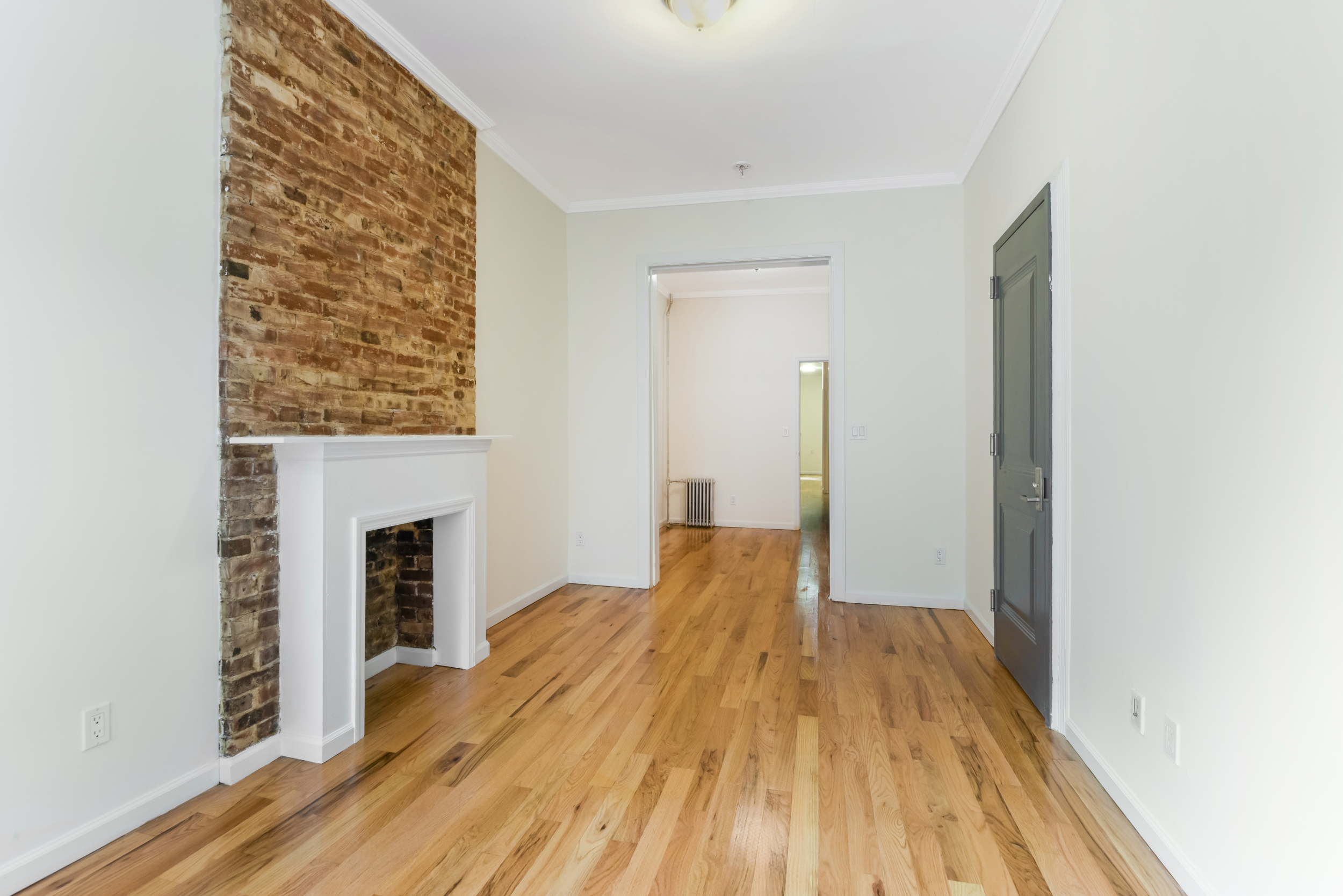 262 12th Street, Unit 1L Brooklyn, NY 11215 - Photo 5 of 10 a view of empty room with wooden floor and fireplace