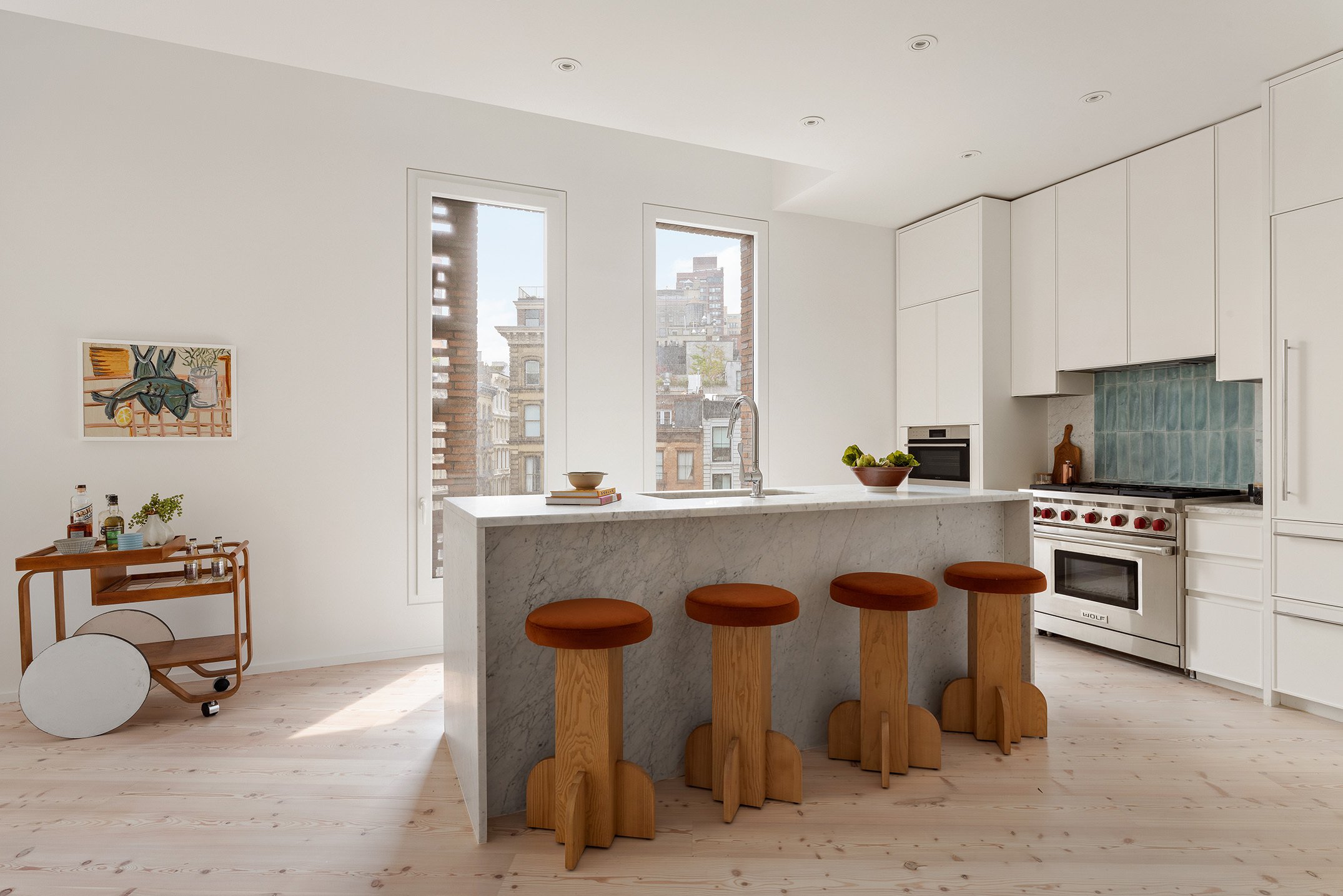 1 Avenue Of The Americas, Unit 5N Manhattan, NY 10013 - Photo 7 of 17 a kitchen with granite countertop a sink and a stove