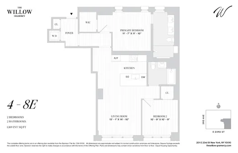 $2,150,000 | 201 East 23rd Street, Unit 6E | Gramercy
