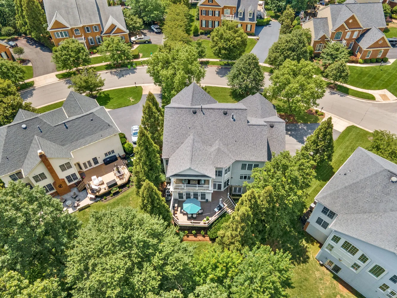an aerial view of a house