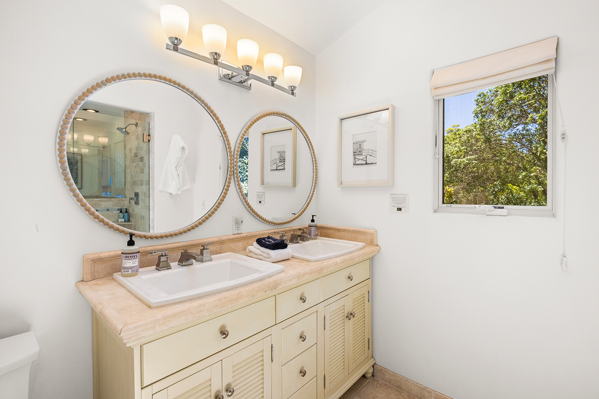 161 Loureyro Road Montecito, CA 93108 - Photo 17 of 52 a bathroom with a sink and a mirror