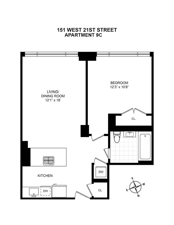 151 West 21st Street, Unit 9C Manhattan, NY 10011 - Photo 10 of 10 a picture of a book and a bed