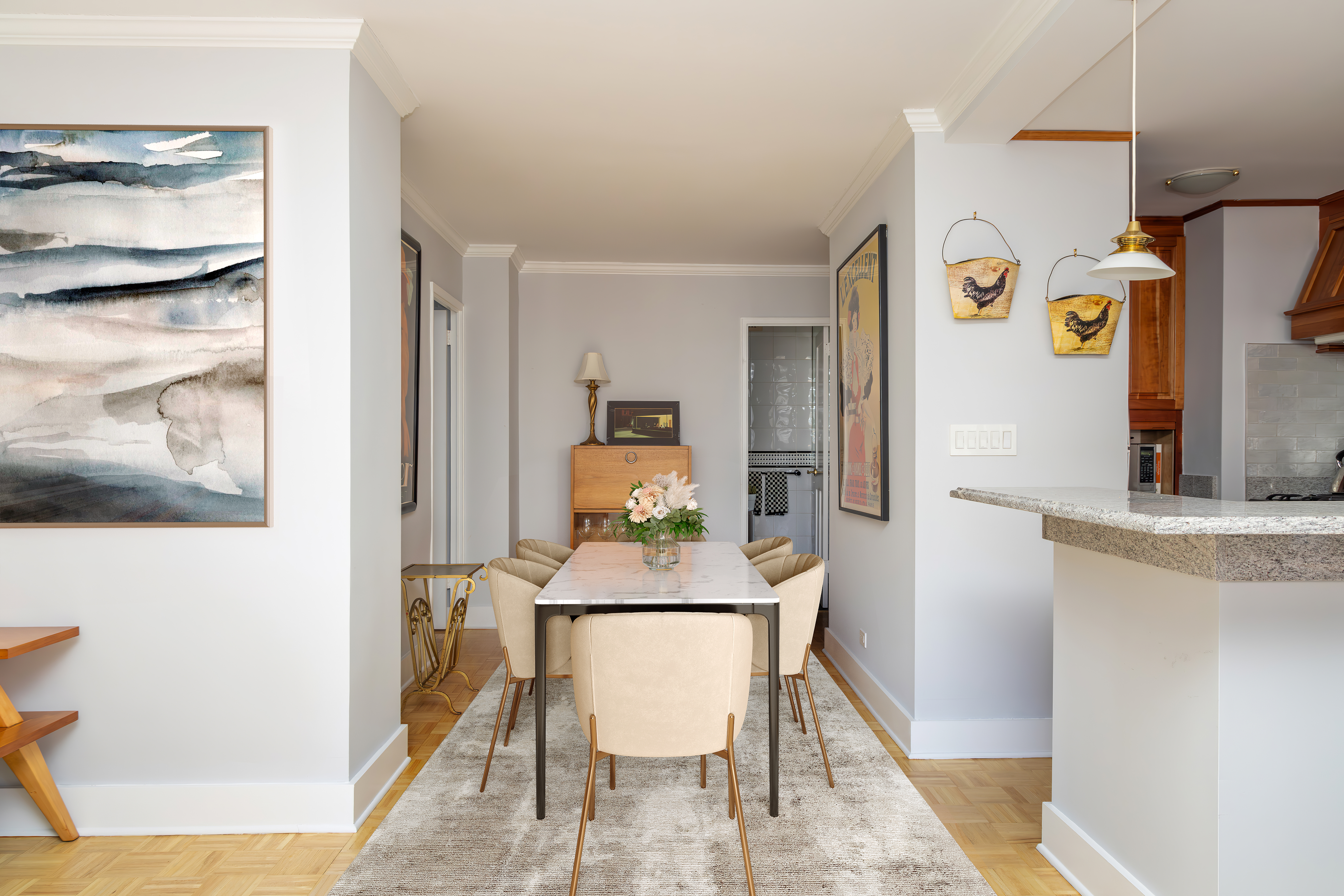 132 East 35th Street, Unit 7H Manhattan, NY 10016 - Photo 11 of 25 a dining room with furniture and window