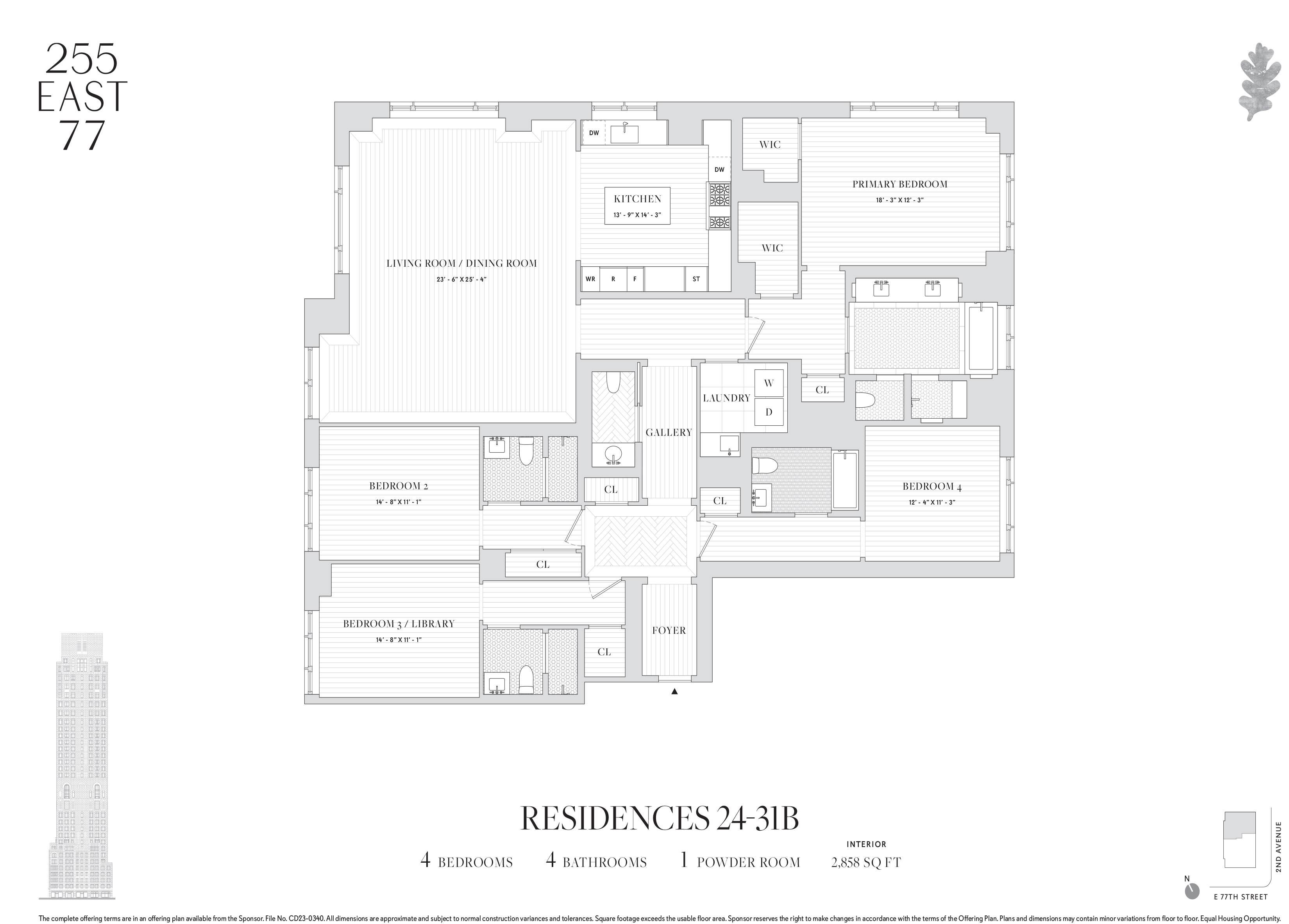 255 East 77th Street, Unit 25B Manhattan, NY 10075 - Photo 25 of 25 a picture of a floor plan