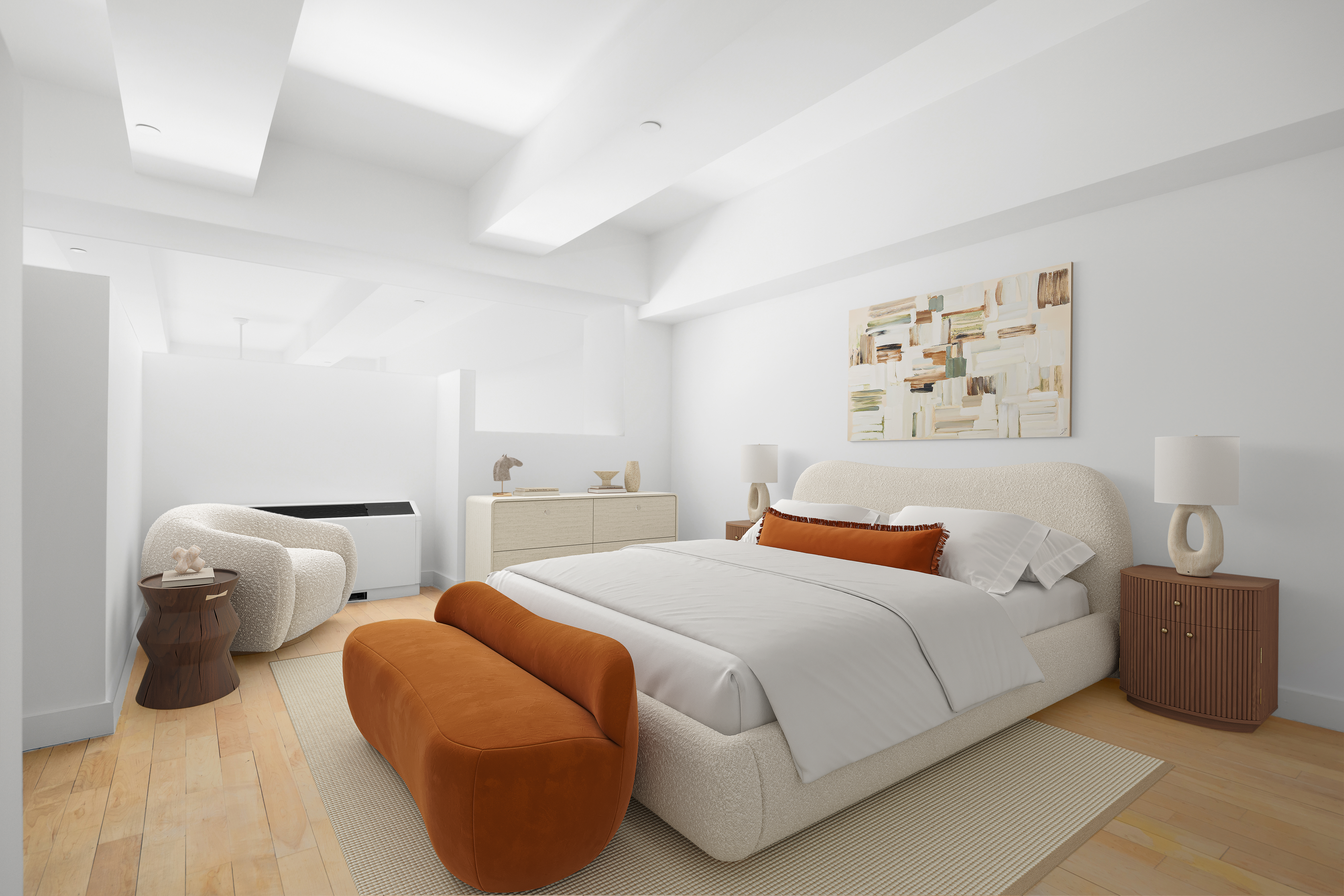 15 Broad Street, Unit 2926 Manhattan, NY 10005 - Photo 9 of 26 a bedroom with a bed and a couch