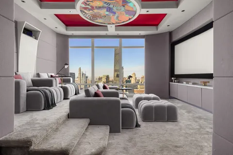 a living room with furniture