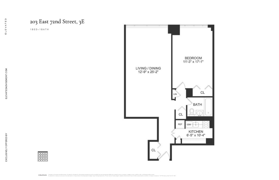 203 East 72nd Street, Unit 3E Manhattan, NY 10021 - Photo 6 of 6 a picture of a floor plan