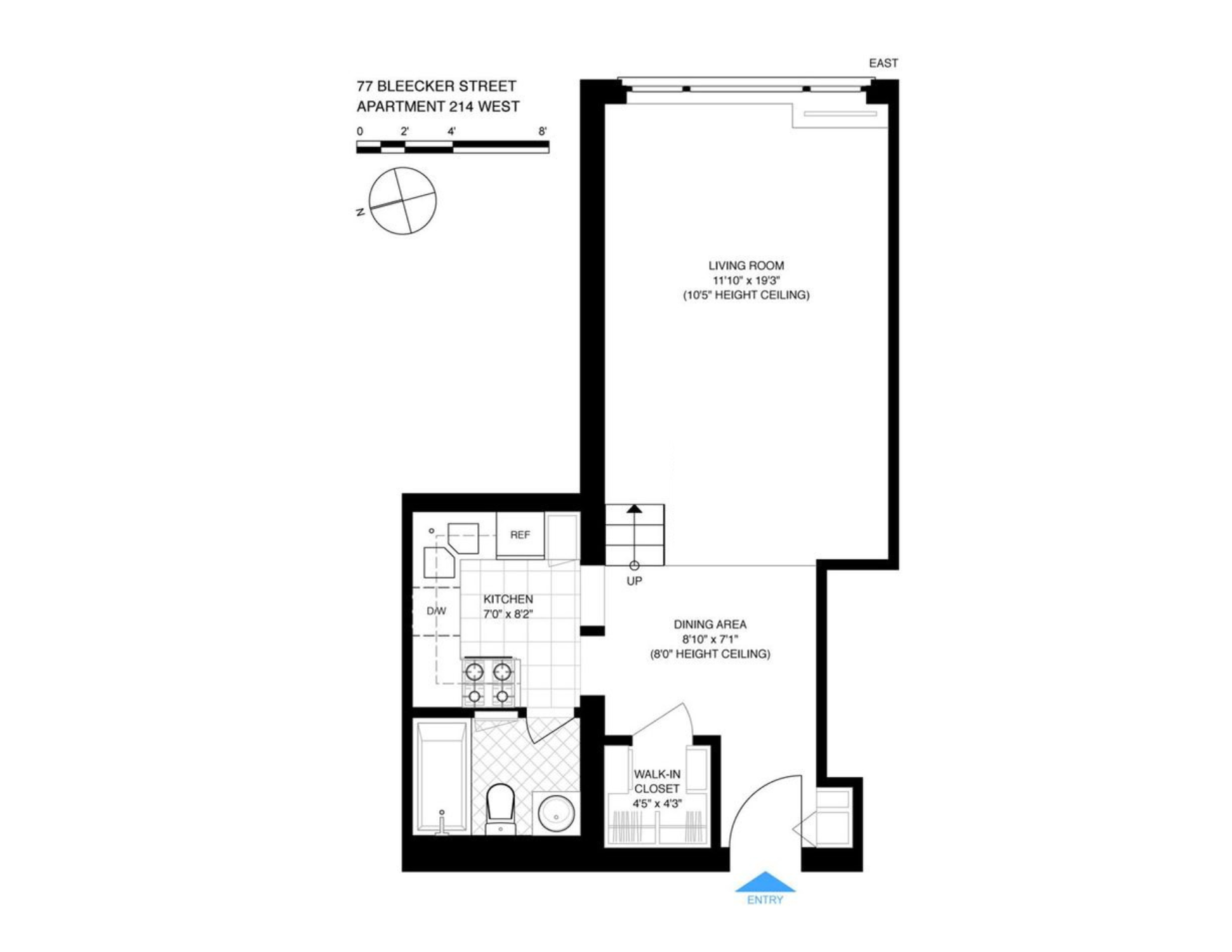 77 Bleecker Street, Unit 214 Manhattan, NY 10012 - Photo 5 of 5 a picture of floor plan