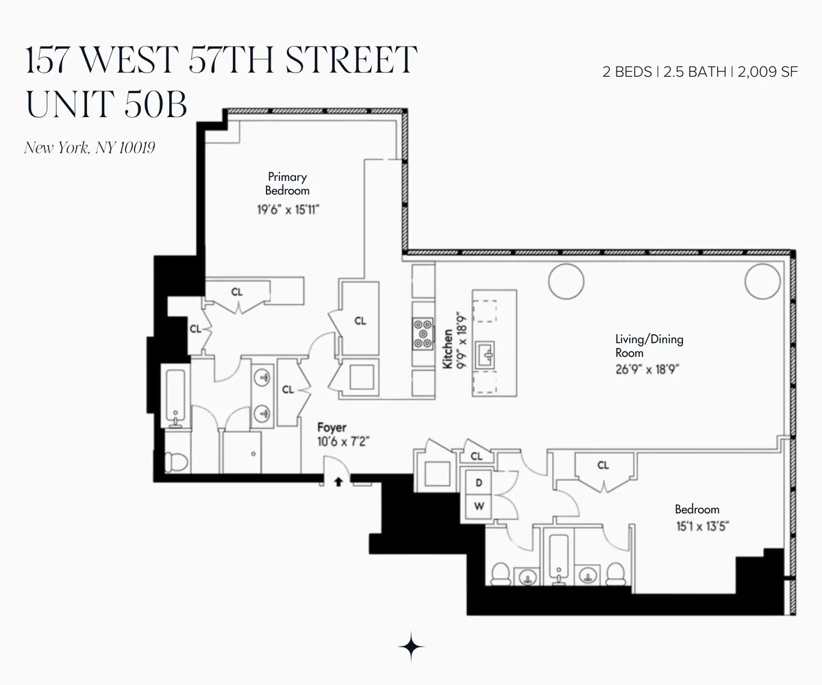 $6,495,000 | 157 West 57th Street, Unit 50B | Midtown Central