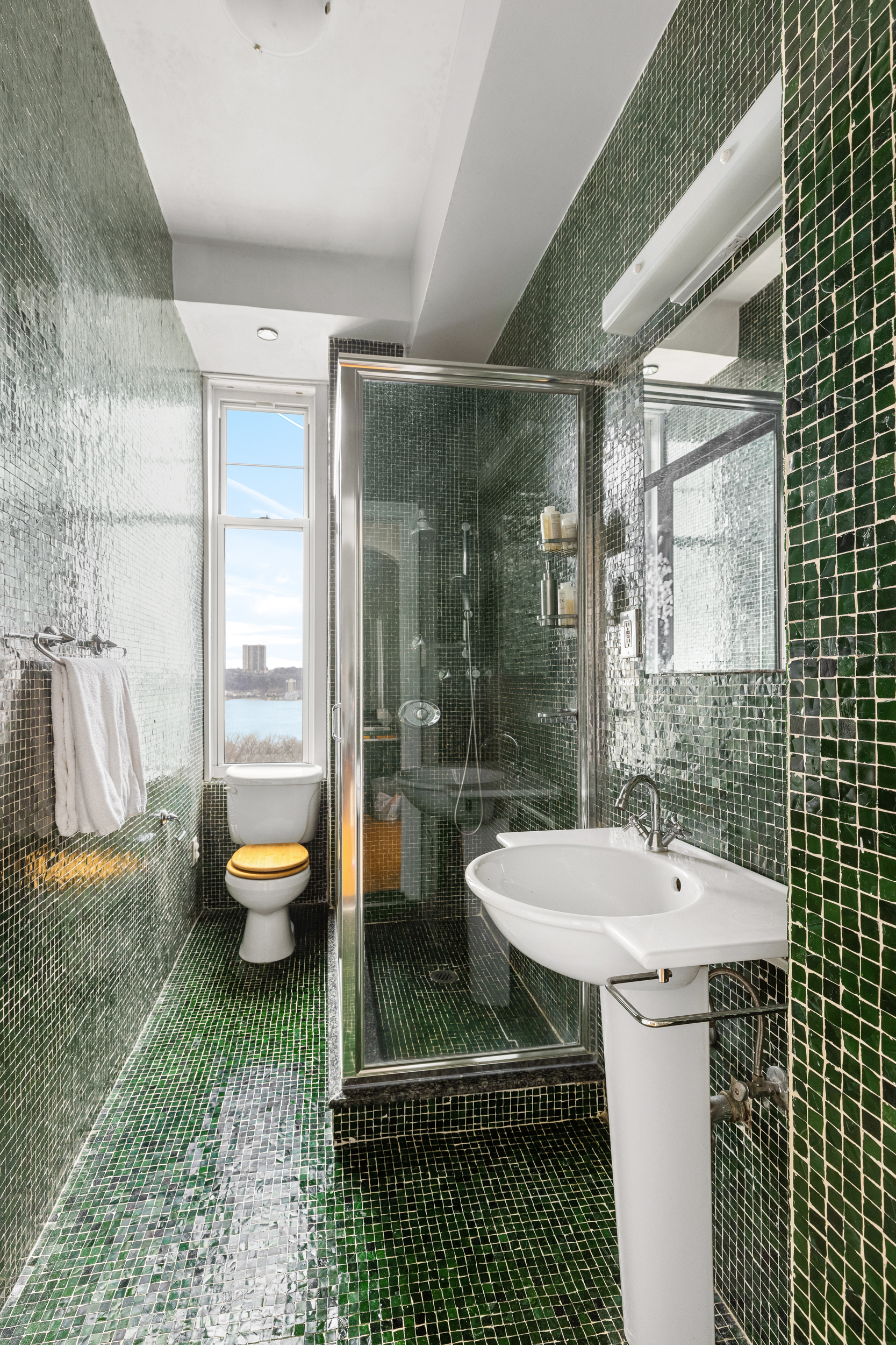 155 Riverside Drive, Unit 6B Manhattan, NY 10024 - Photo 6 of 8 a bathroom with a sink a toilet and shower
