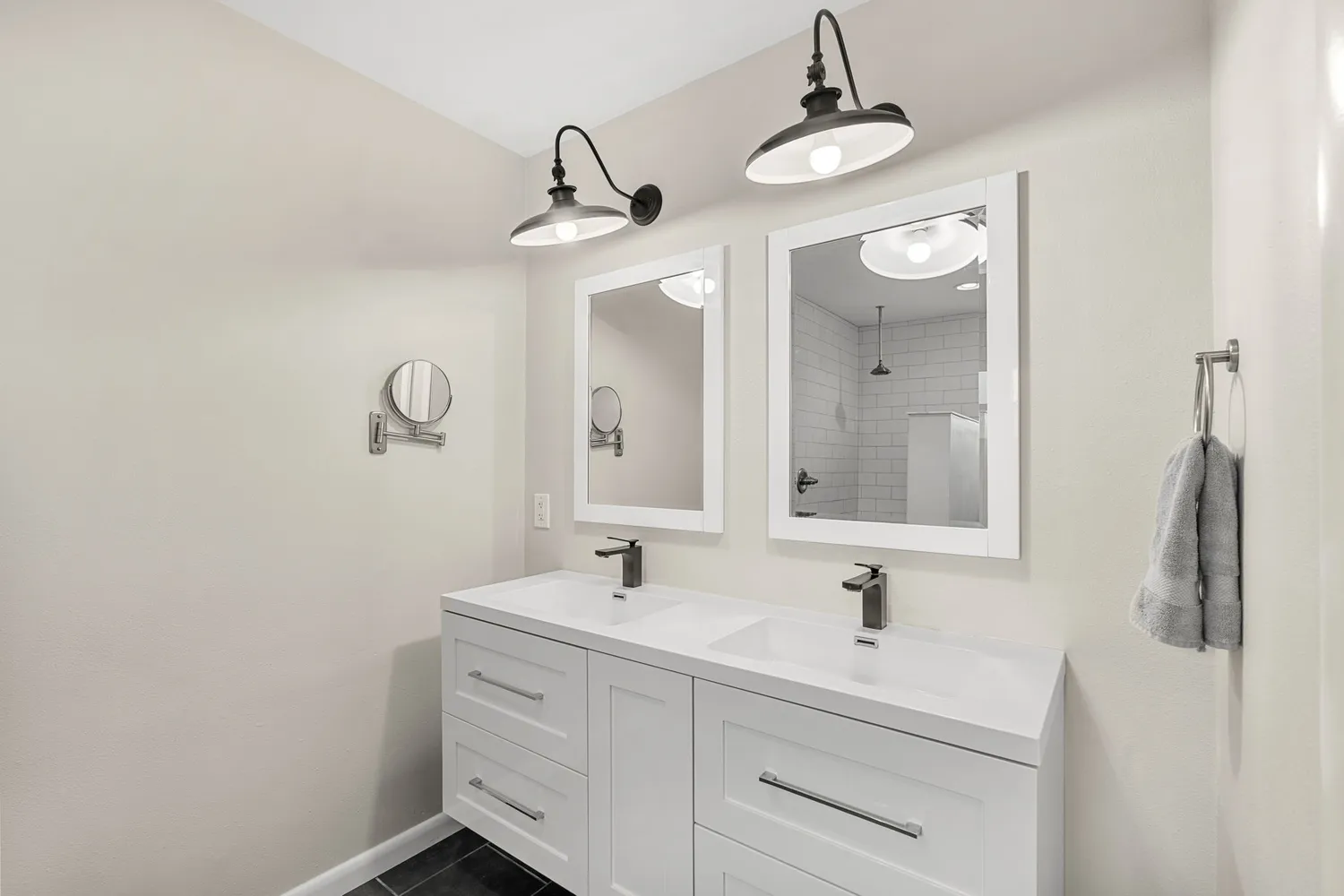 a backyard of a house with yard and outdoor seating