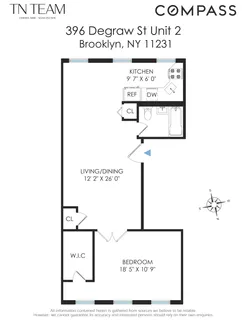 $3,650 | 396 Degraw Street, Unit 2 | Carroll Gardens