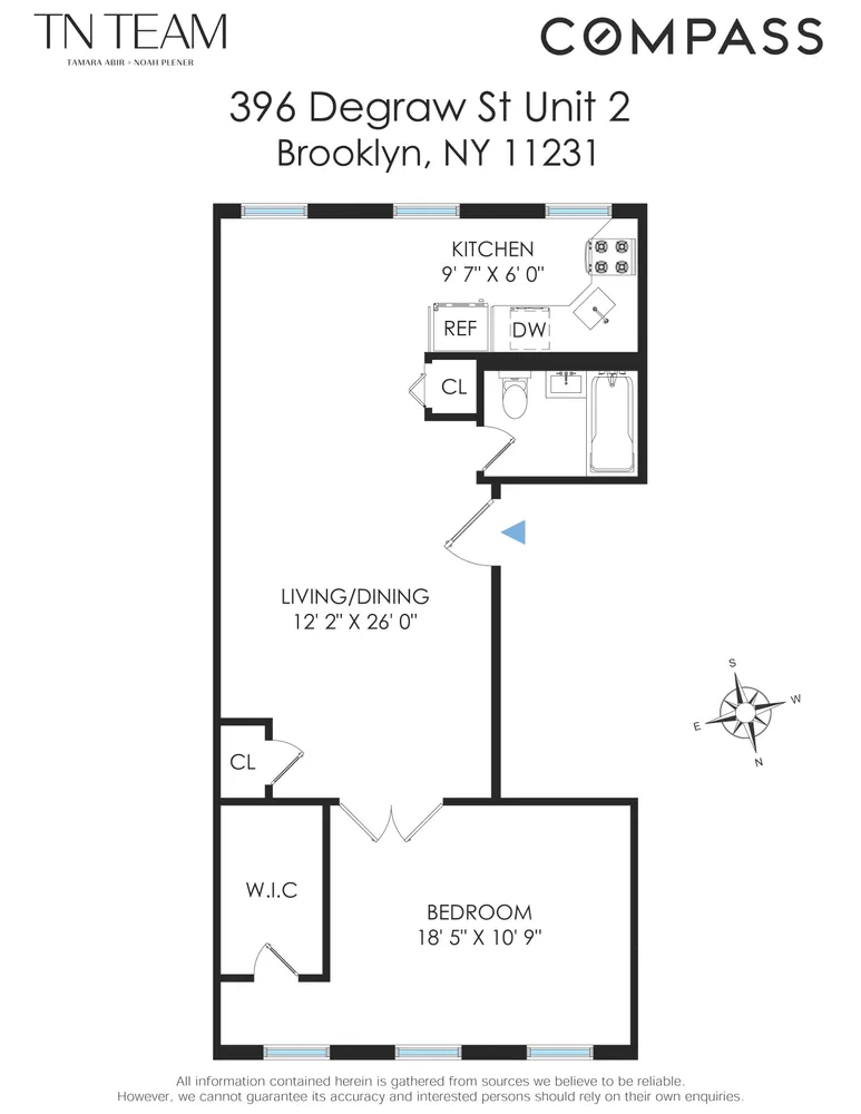 $3,650 | 396 Degraw Street, Unit 2 | Carroll Gardens