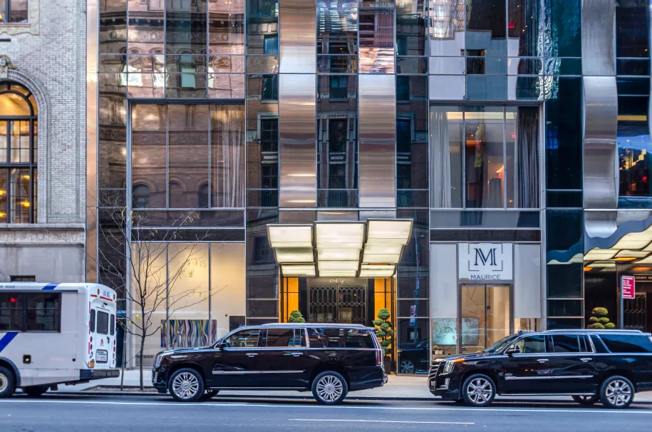 a view of a building with brick walls