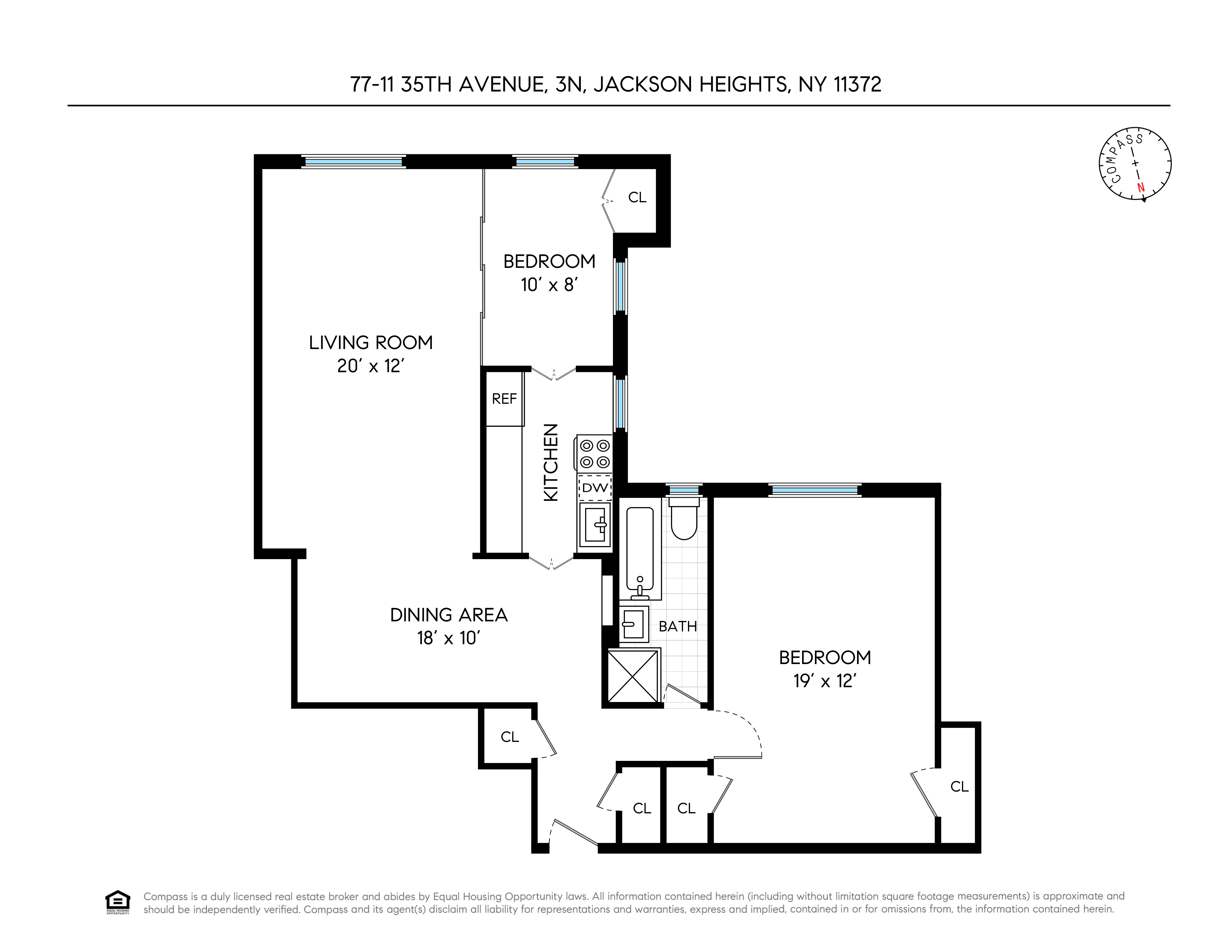 77-11 35th Avenue, Unit 3N Queens, NY 11372 - Photo 21 of 21 a picture of a floor plan