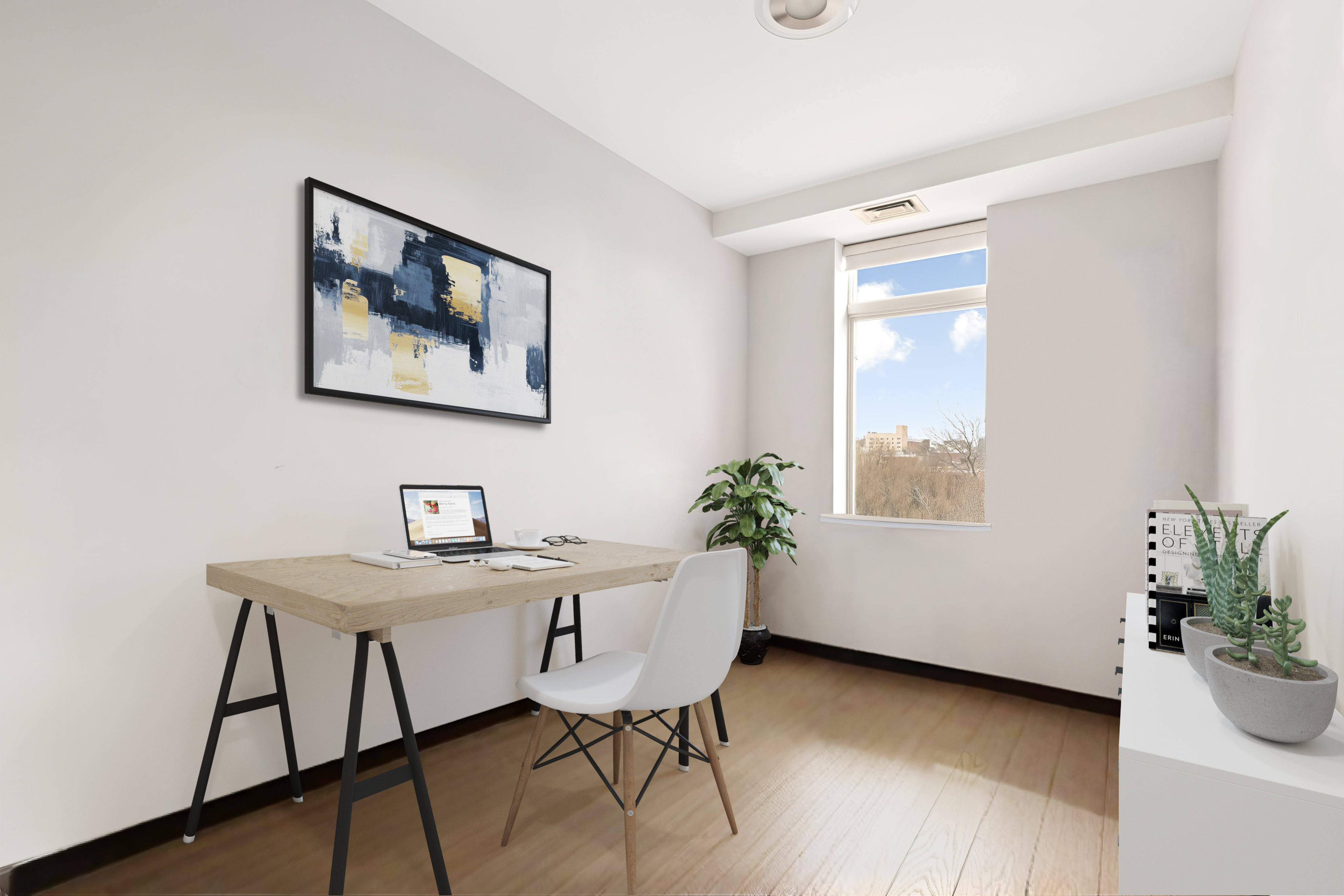 353 3rd Street, Unit B5B Brooklyn, NY 11215 - Photo 17 of 22 a view of a workspace room with furniture and wooden floor