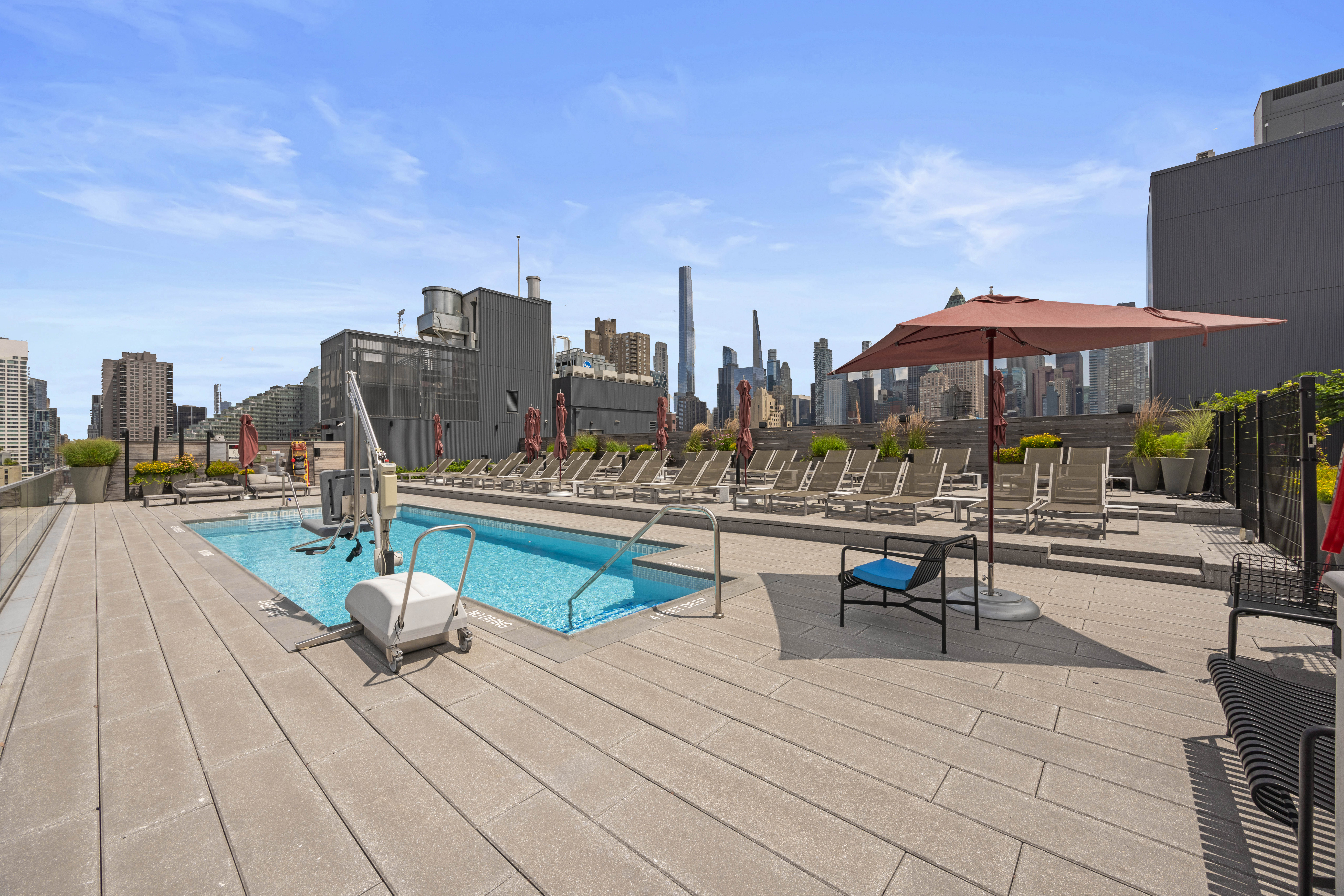547 West 47th Street, Unit 509 Manhattan, NY 10036 - Photo 17 of 29 a view of a rooftop with chairs and a table