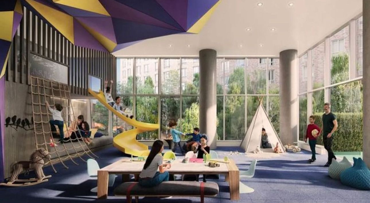 252 South Street, Unit 53B Manhattan, NY 10002 - Photo 16 of 24 a view of living room with furniture and floor to ceiling window