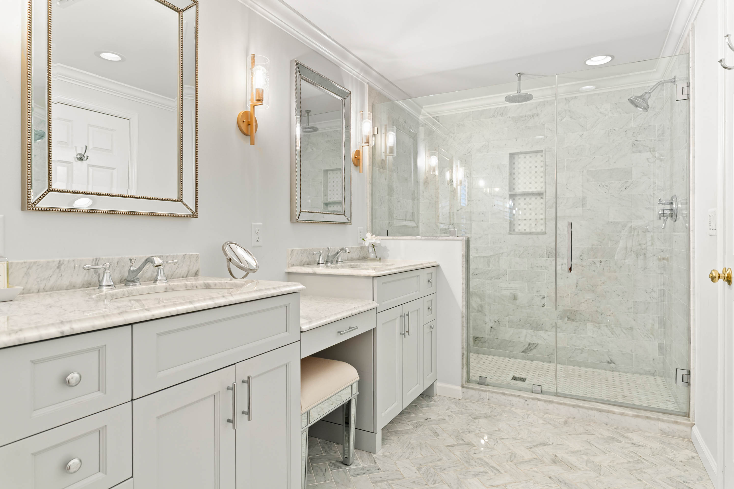 710 South Valley Forge Road Devon, PA 19333 - Photo 20 of 47 a bathroom with a granite countertop sink mirror and double