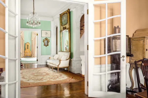 a living room with furniture