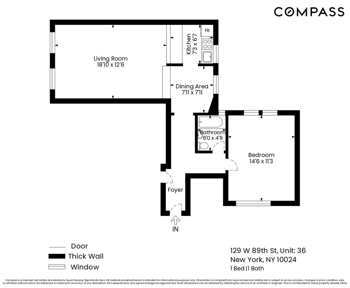 $840,000 | 129 West 89th Street, Unit 36 | Upper West Side