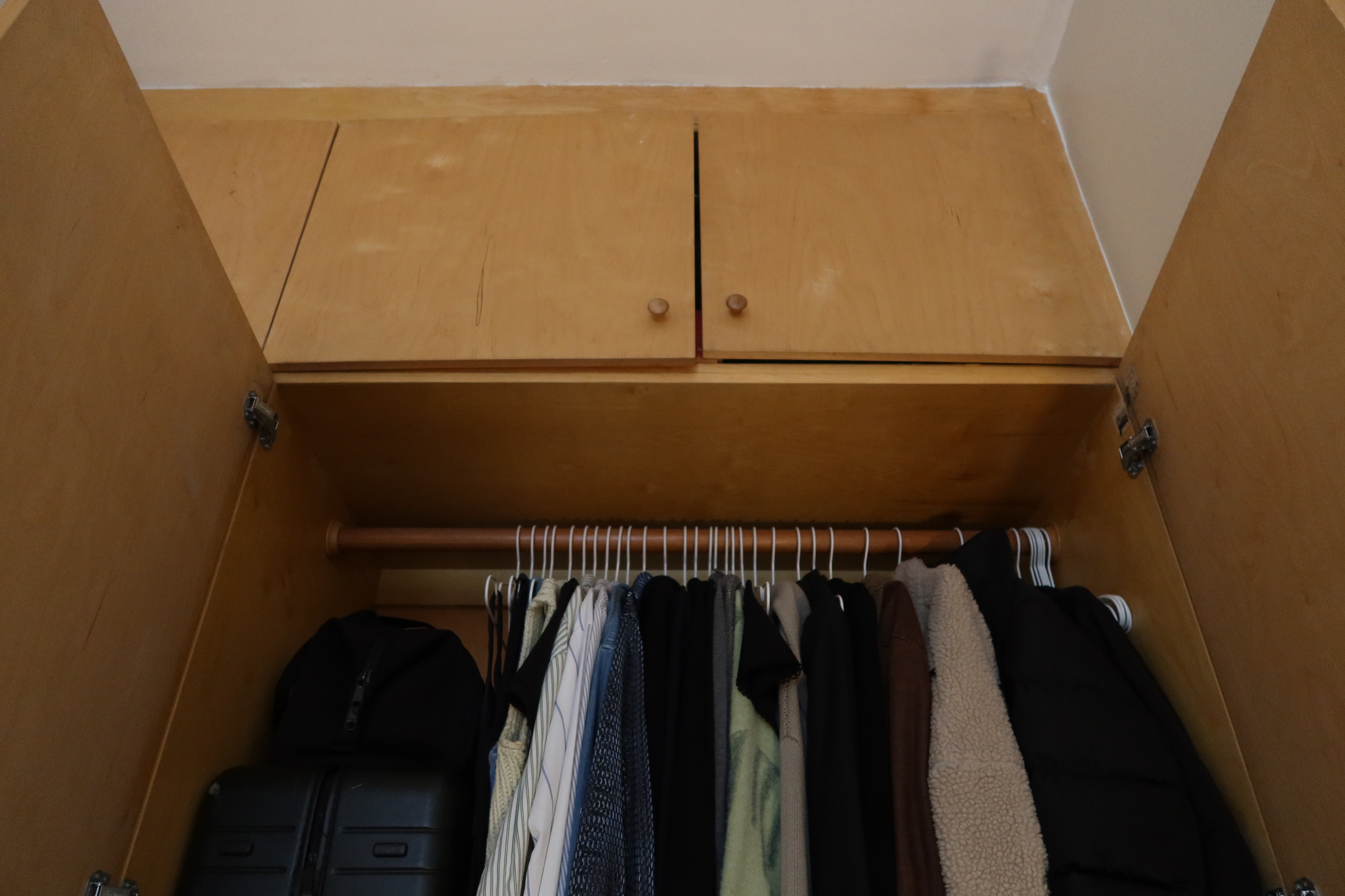 56 Stagg Street, Unit 1A Brooklyn, NY 11206 - Photo 5 of 15 a close view of walk in closet with clothes and shoes